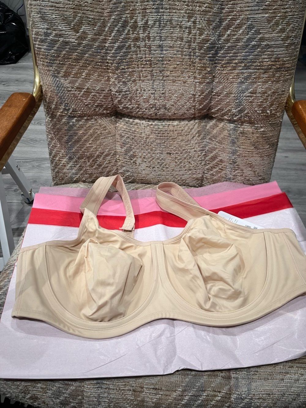 🍃Syrokan 46C Full Coverage Beige Underwire Bra with Wide Straps